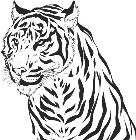 free printable tiger drawing.